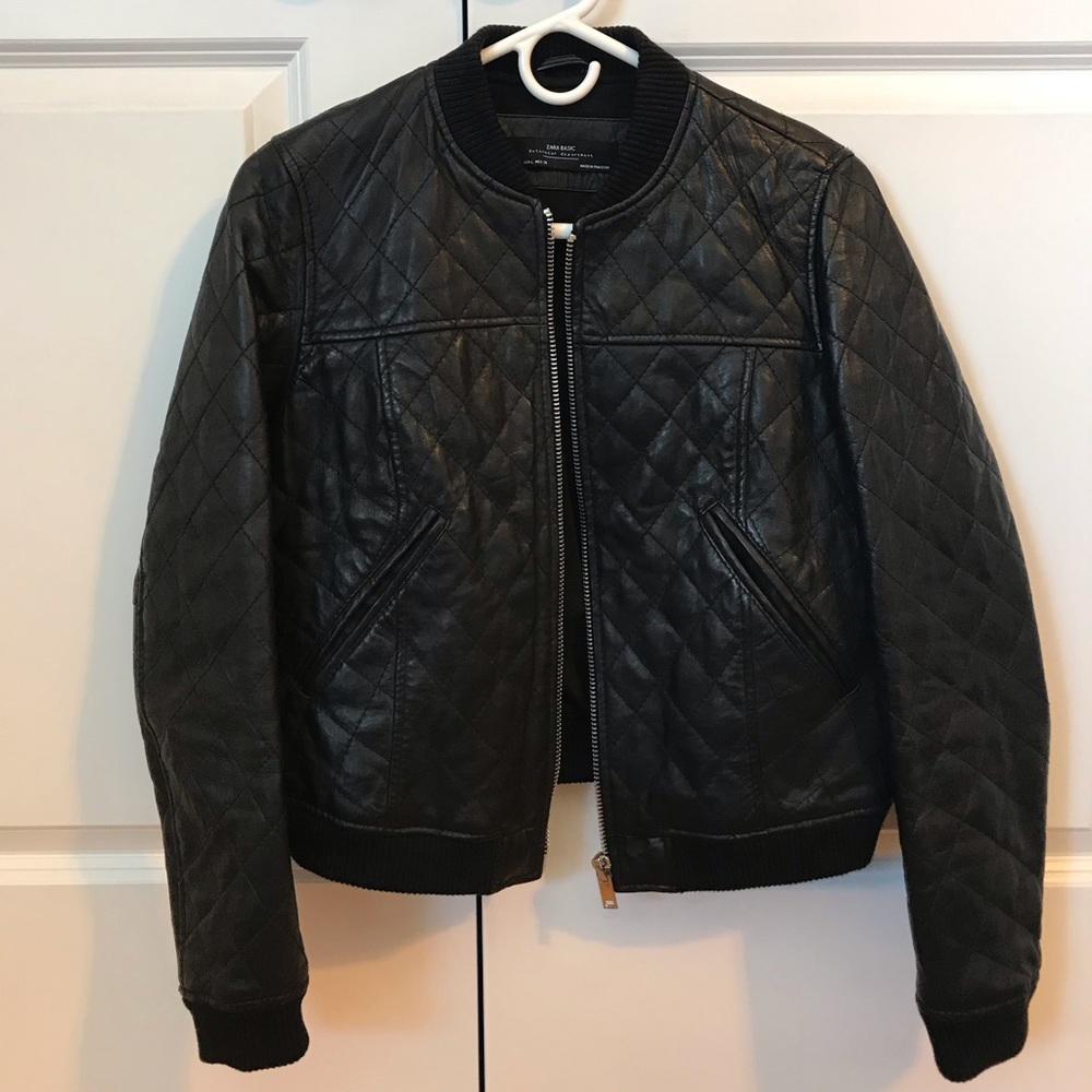Zara Quilted Bomber Jacket